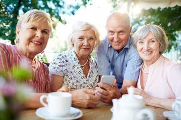 Group of smiling senior citizens